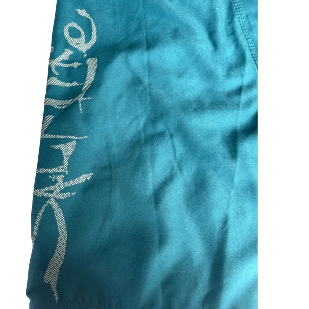 Salt Life Mens Board Shorts Teal Blue Lace Up Logo Graphic Cargo Pocket Surf‎ 36